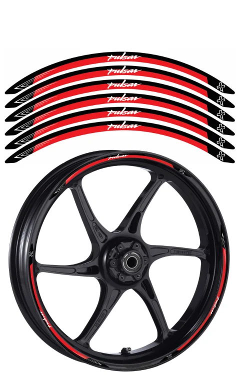 Alloy Wheel Radium Sticker For Pulsar | Made In Premium Radium With FPF(Fade Protection Film), Water Proof, Precut Sticker, Pack Of 6